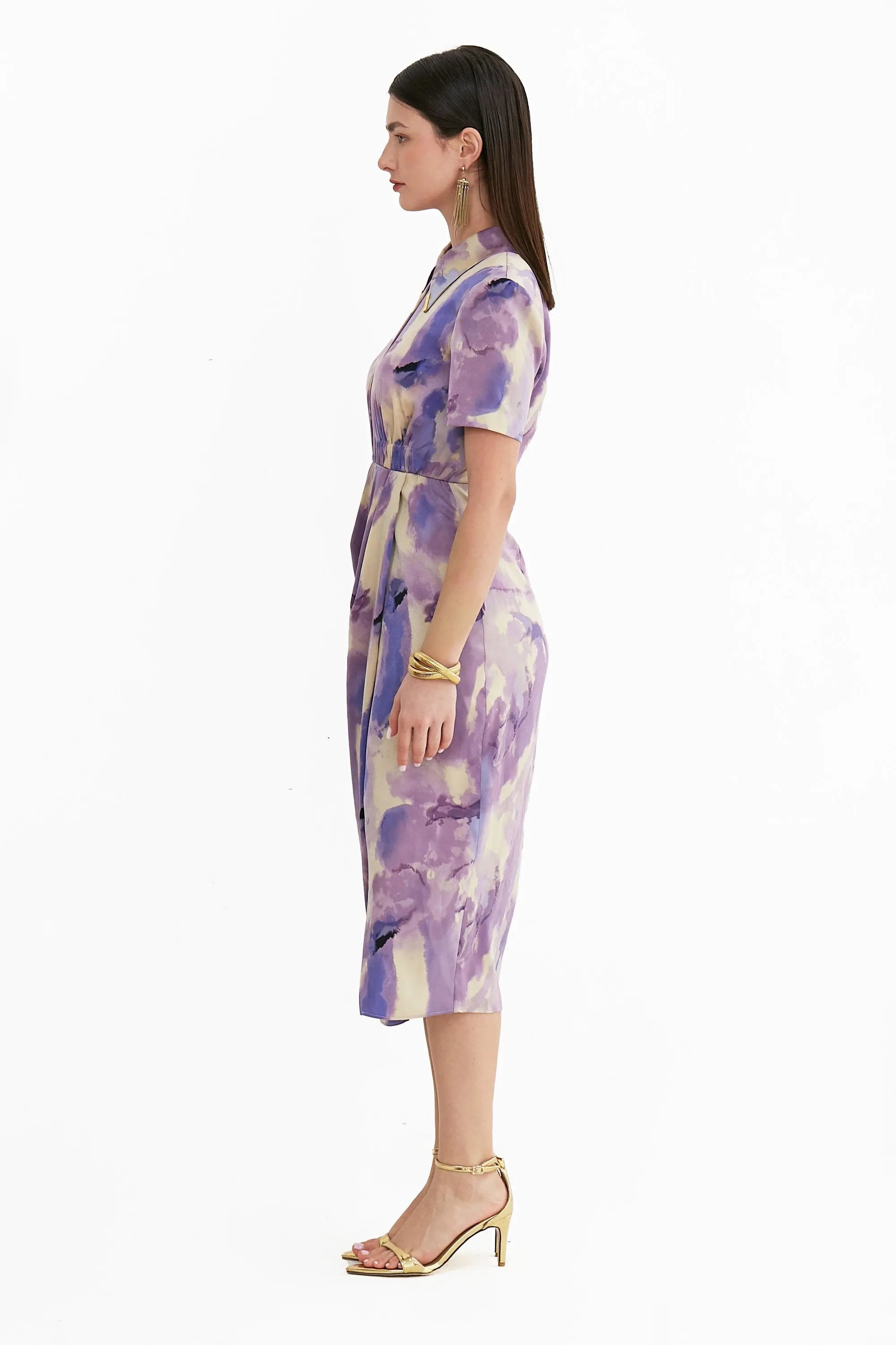 Ladies Summer Elegant Lapel Waist Dress ULA